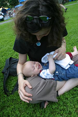 Amy and Zeke on the New Haven Green.