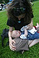 Amy and Zeke on the New Haven Green.