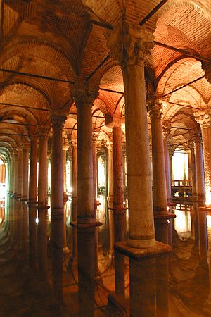 The underground cistern in Istanbul.