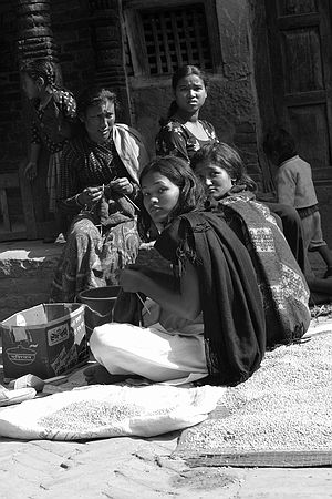 Nepalese knitting circle.