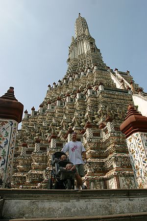 Me and the boys at Bangkok's Temple of the Dawn.