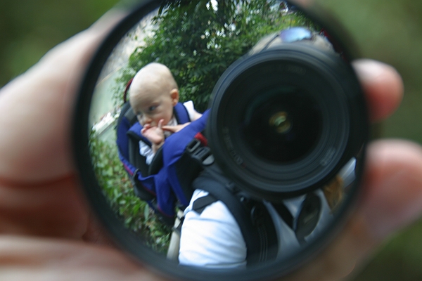 Testing out the rearview mirror.