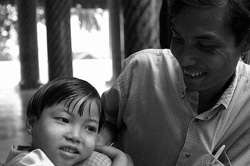 Father and daughter at Shwedagon.