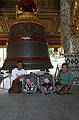 The boys sit at King Tharawaddy Min's bell.