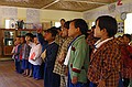 We get serenaded at the early childhood development center.