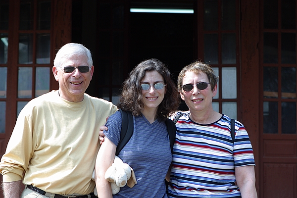 Mike, Fran and Amy (who still needs to carry her teddy bear around) in Hue.