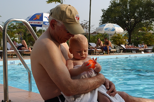 Resting up with grandpa.