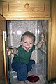 Hiding in the cupboards.