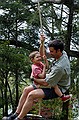 Wyatt and Todd go for a swing.