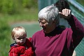 With grandma.