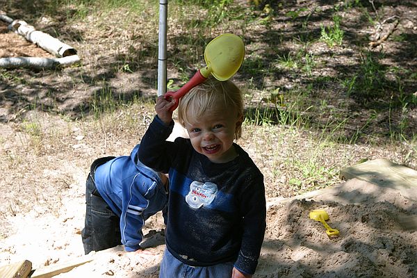 Digging in the sandbox.