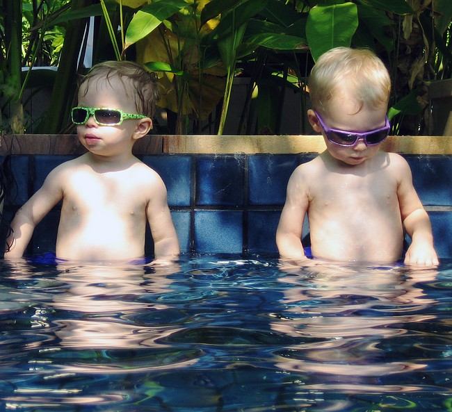 In the pool.