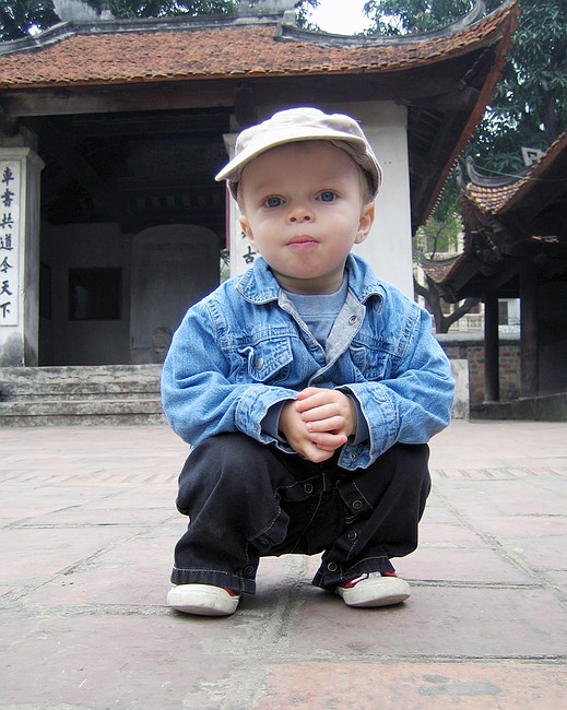 Zeke at the Temple of Literature.