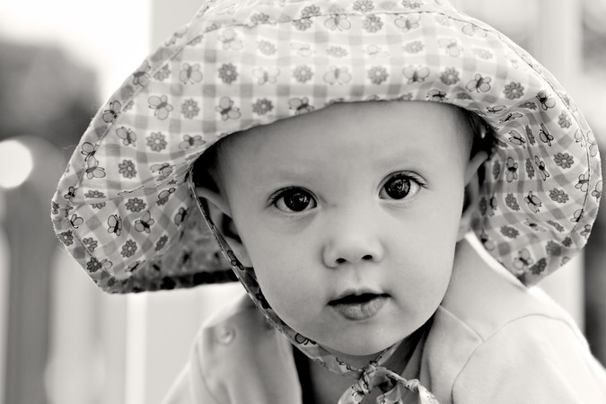 Ella in her hat.