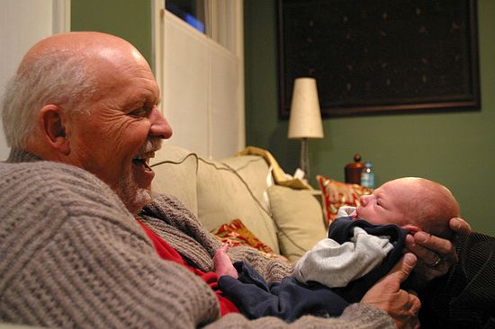 Really happy grandpa