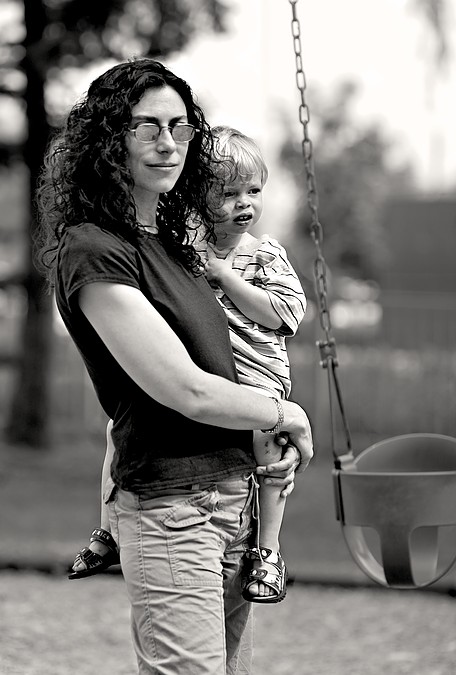 Amy and Zeke check out the action at the park.