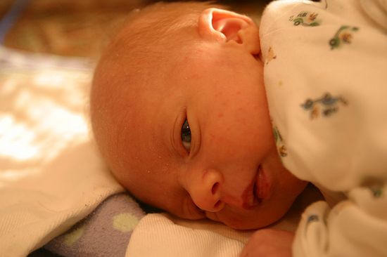 Gus gets some tummy time.
